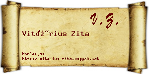 Vitárius Zita névjegykártya